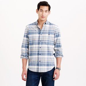J. Crew Slim Chamois Elbow-patch Flannel Shirt L